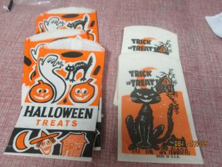 38 Vintage Halloween Trick Or Treat Snack Bags Black Cat Ghost