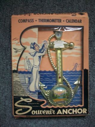 Vintage Anchor Thermometer Compass Calendar Lancaster Pennsylvania