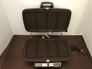 Vintage General Electric GE A7G44 Automatic Grill Waffle Maker Chrome Baker USA 4