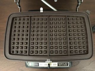 Vintage General Electric GE A7G44 Automatic Grill Waffle Maker Chrome Baker USA 5