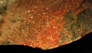 Realgar Bright Red Micro - Crystals With Orpiment On Matrix Rare Locale Czech Rep