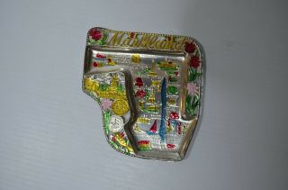 Vintage 1950s - 60s Maryland Souvenir Metal State Shaped Ashtray Made In Japan