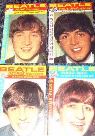 4 Beatles Booklets Rock & Roll Pop C Music Man John Lennon U Books Retro 60s Uk