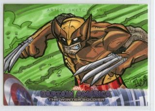 Captain America Winter Soldier Sketch Card - Puis Calzada - Wolverine