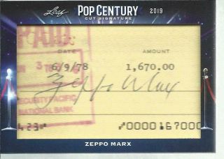 2019 Leaf Metal Pop Century Zeppo Marx Cut Signature Autograph Pcc - Zm1