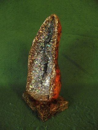 Unusual Papier - Mâché Faux Amethyst Crystal Geode Art Sculpture Fairy Pixie Cave