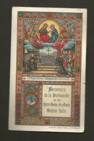 4 Relics Wax Seal Holy Card St.  Francis St.  Mary Of The Angels