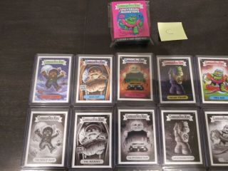 2019 Sdcc Complete 24 Sticker Card Set Garbage Pail Kids Universal Monsters C
