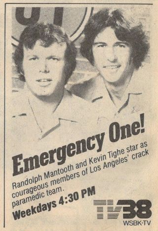 1979 Wsbk Tv Ad Emergency Series Randolph Mantooth & Kevin Tighe Paramedics