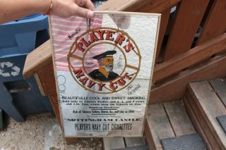 Vintage Players Navy Cut Mirror Advertising Sign Tobacco Company