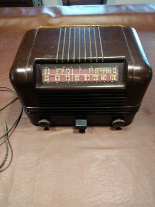 Vintage Rca Victor Tube Radio Bakelite Brown 1940 