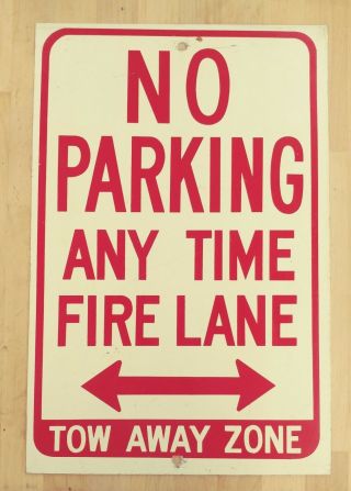 Metal Single Sided Vintage No Parking Sign 12 " X 18 " Tow Away Zone Fire Lane
