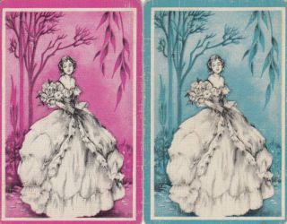 Vintage Swap / Playing Cards - 2 Single - Ladies - 6