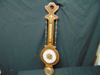Vintage Weather Station Tecnotempo Clock Thermometer Humidity Wall Hanger Italy