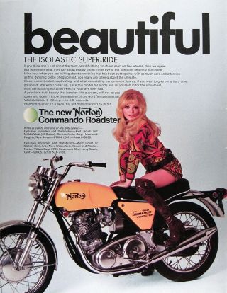 1970 Norton Commando Vintage Ad 750 Roadster