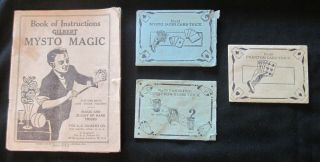 Vintage A.  C.  Gilbert Mysto Magic Book And 3 Tricks