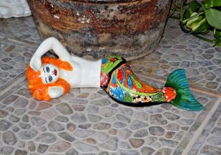Mermaid Ceramic Talavera Home Kitchen Patio Garden Pottery Swimming Pool Decor