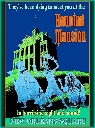 Anaheim Disneyland The Haunted Mansion California Vintage Travel Poster Print
