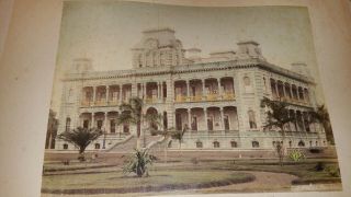 Hawaii Albumen Photo Of Inside And Outside Of Iolani Palace - Handcolored