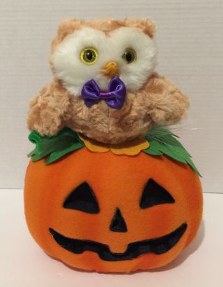 Halloween Fiber Optic Light Up Pumpkin & Owl Avon