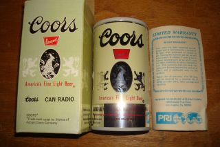 Vintage Coors Beer Can Am Transistor Radio Nos Mib