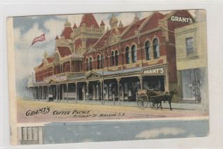 Vintage Postcard F.  W.  Niven Grants Coffee Palace Adelaide 1900s Misprinted Card