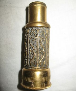 Rare Antique Cigarette Lighter.  Germany Brass Marked Lion Hallmark