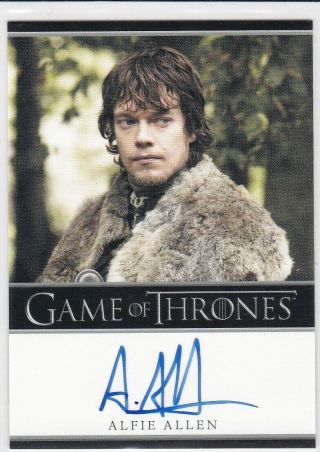 Game Of Thrones.  Alfie Allen As Theon Greyjoy Season 1 Bordered Autograph