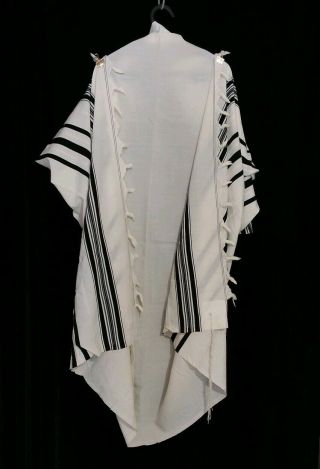 Kosher Tallit Prayer Shawl 100 Wool Size 55 68x54 In 174x136 Cm 2051