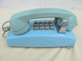 Vintage BLUE Touch Tone Phone Push Button Wall Phone Western Electric BELL Co 6
