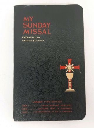 My Sunday Missal Father Stedman 1944 Large Print Mini Book Vtg 40s Catholic Mass