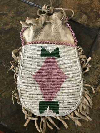 Native American Beaded Medicine Bag Pouch
