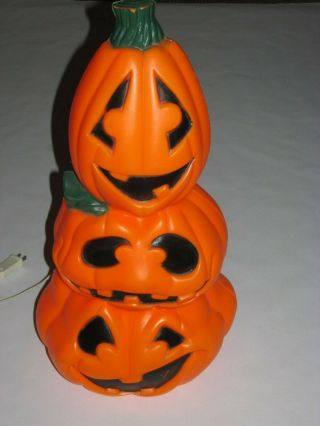 General Foam Plastic Corp.  3 Stack Pumpkins Blow Mold,  Light Up,  22 1/2 Inches.