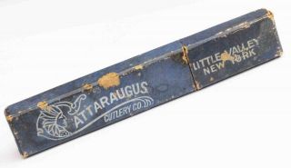 Cattaraugus Antique Straight Razor W/ Ornately Engraved Blade & Box
