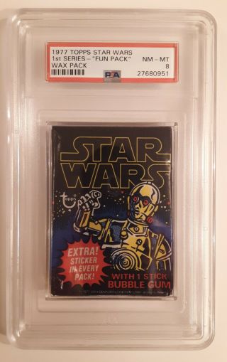 Star Wars 1977 Topps Wax Pack Psa Nm - Mt 8