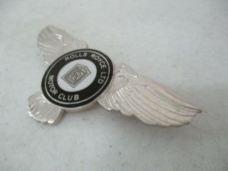 Rare Rolls Royce Ltd.  Motor Club Car Badge