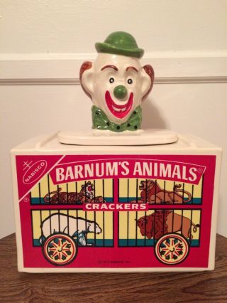 Vintage 1972 Mccoy Nabisco Barnums Animal Cracker Clown Cookie Jar - 152