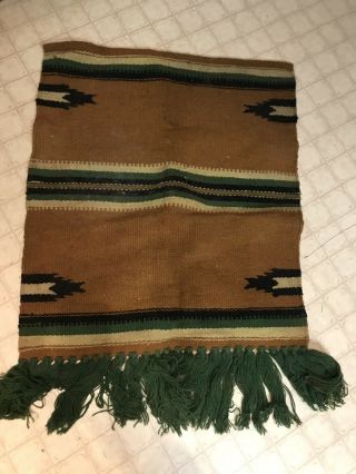 Vintage Navajo Rug Weaving Native American Indian Saddle Blanket 36” L