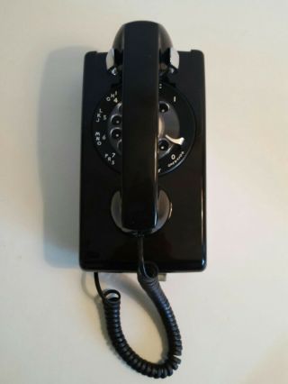 Vintage Bell System At&t Black Wall Mount Rotary Phone 554bmp