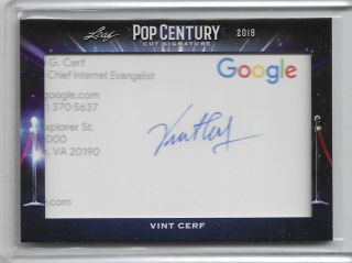2019 Leaf Metal Pop Century Vint Cerf Cut Signature Autograph Auto Card Google