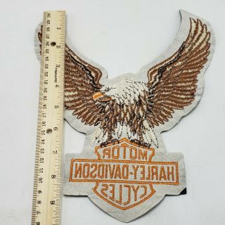 Harley Davidson Silver Up Wing Eagle Bar and Shield Embroidered Patch 2
