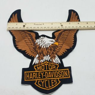 Harley Davidson Silver Up Wing Eagle Bar and Shield Embroidered Patch 3