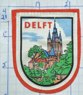 Delft Holland Netherlands Vintage Printed Felt Patch
