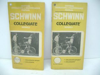 Schwinn Collegiate Owners Manuals,  1979 & 1980
