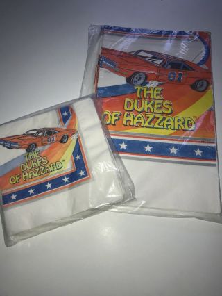 1981 Vintage Dukes Of Hazzard Party Napkins And Tablecloth Seales