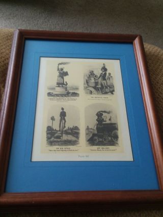 Framed Print Black Americana Memorabilia Courier And Ives 14 X 11.  5 "