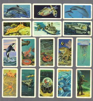 Cigarette/trade/cards.  Brooke Bond Tea (canada).  Exploring The Ocean.  (1971).  (set).