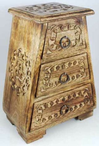 Celtic Herb Cupboard Wood Pagan Witches Chest Altar Storage Alchemy Magick