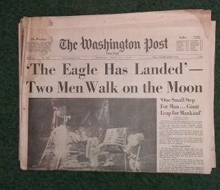 Washington Post July 21,  1969 - Apollo 11 Moon The Eagle Has Landed - Sec A Only