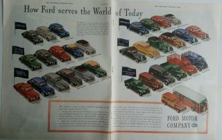1939 Ford V8 Deluxe Lincoln Zephyr Mercury V12 Commercial Car Truck 2 Page Ad